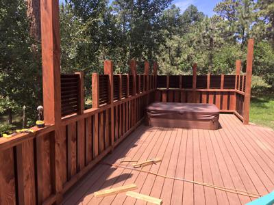 Custom Rail & Privacy Features from Woodland Park Deck Builder