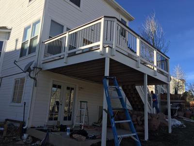 Wood and Steel Rail from Woodland Park Deck Builder