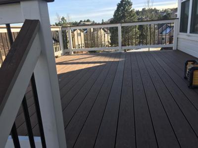Wood and Steel Rail from Woodland Park Deck Builder