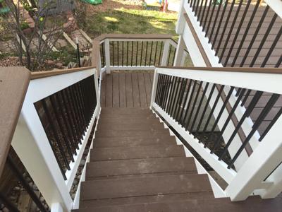 Wood and Steel Rail from Woodland Park Deck Builder