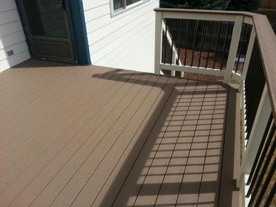 Wood and Steel Rail from Woodland Park Deck Builder