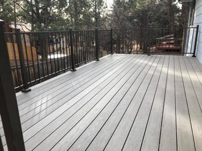 Steel Panel Railing from Woodland Park Deck Builder